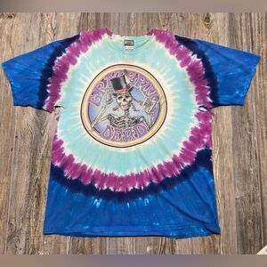 Grateful Dead T-Shirt Tie Dye 2XL Skeleton Poker Cards Queen Spades 1999